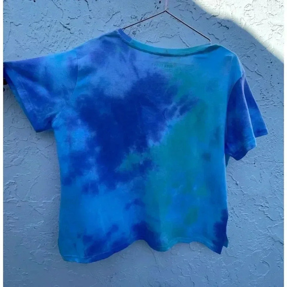 PINK FLOYD Womens Short Sleeve Topknot Classic Tie Dye T Shirt Blue Sz XXL WT07 - Picture 3 of 7